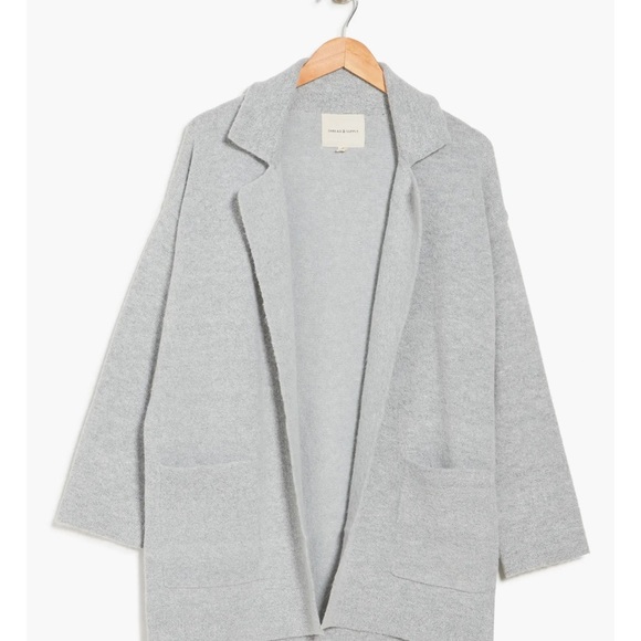 Gray Open-Front Coat - Picture 2 of 4